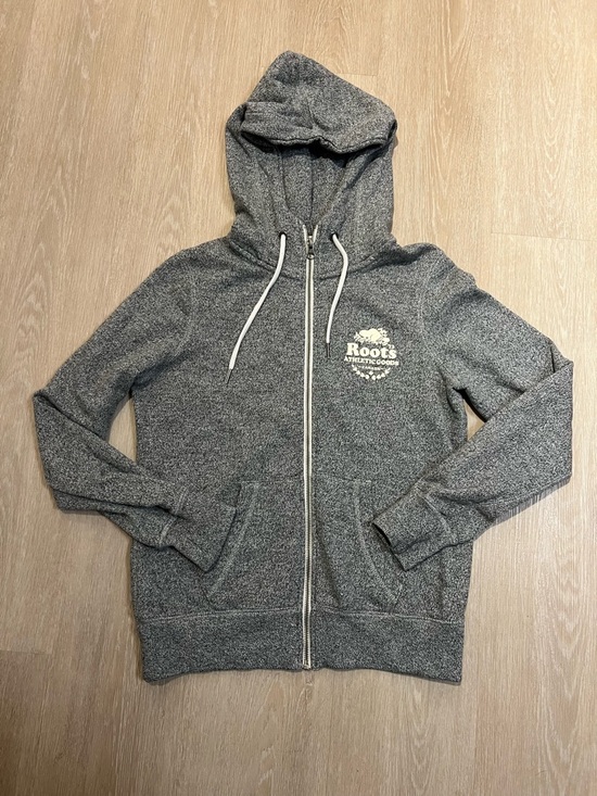Roots Tops - Roots Heather Gray Full-Zip Hoodie with White Logo